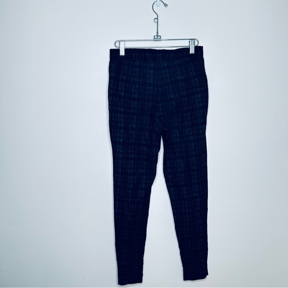 Jospeh Ribkoff Pull On Skinny Trousers Zippers Purple and Black Plaid Size 8 - Picture 5 of 6